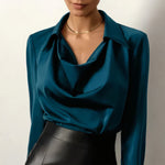 Amalia | Elegant Cowl-Neck Blouse