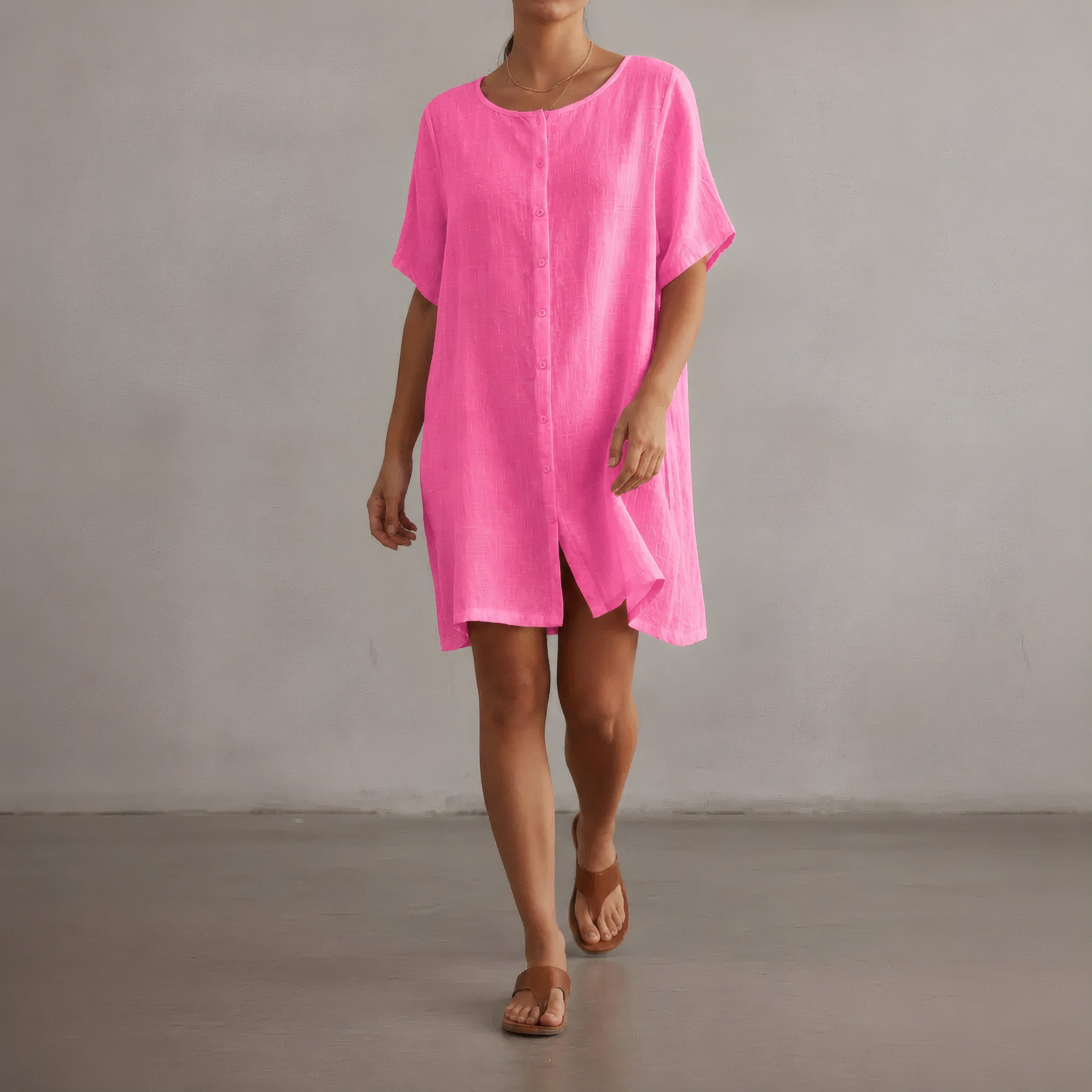 Dorothea | Casual Comfy Dress Pink, photo studio