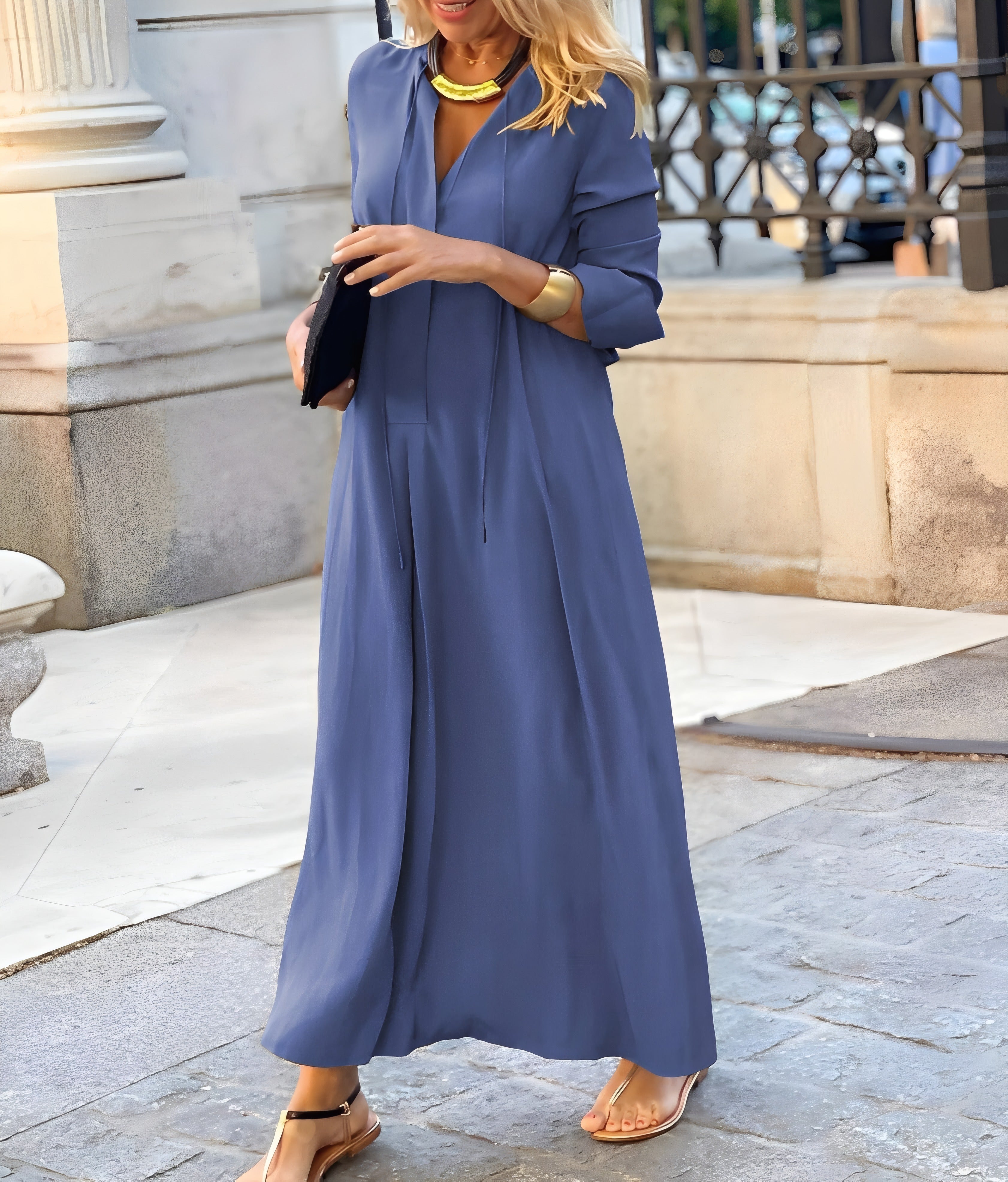 Crystal | Casual Maxi Dress Light Blue, photo studio