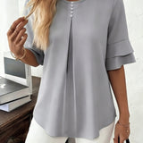 Daniela | Ruffled Blouse with Flared Sleeves