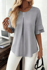 Daniela | Ruffled Blouse with Flared Sleeves