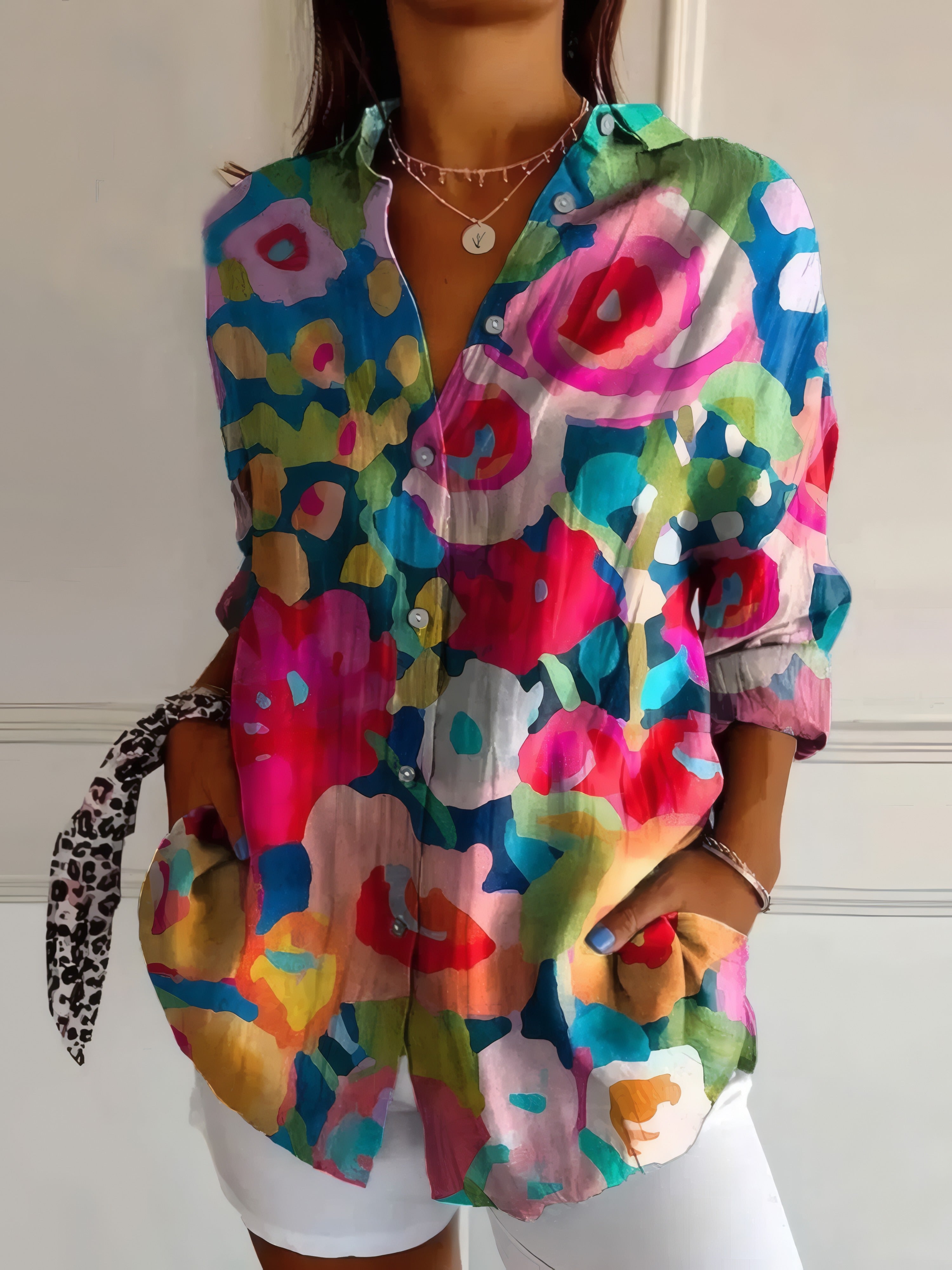Rosamund | Geometric Print Shirt Multicolour 2, photo studio