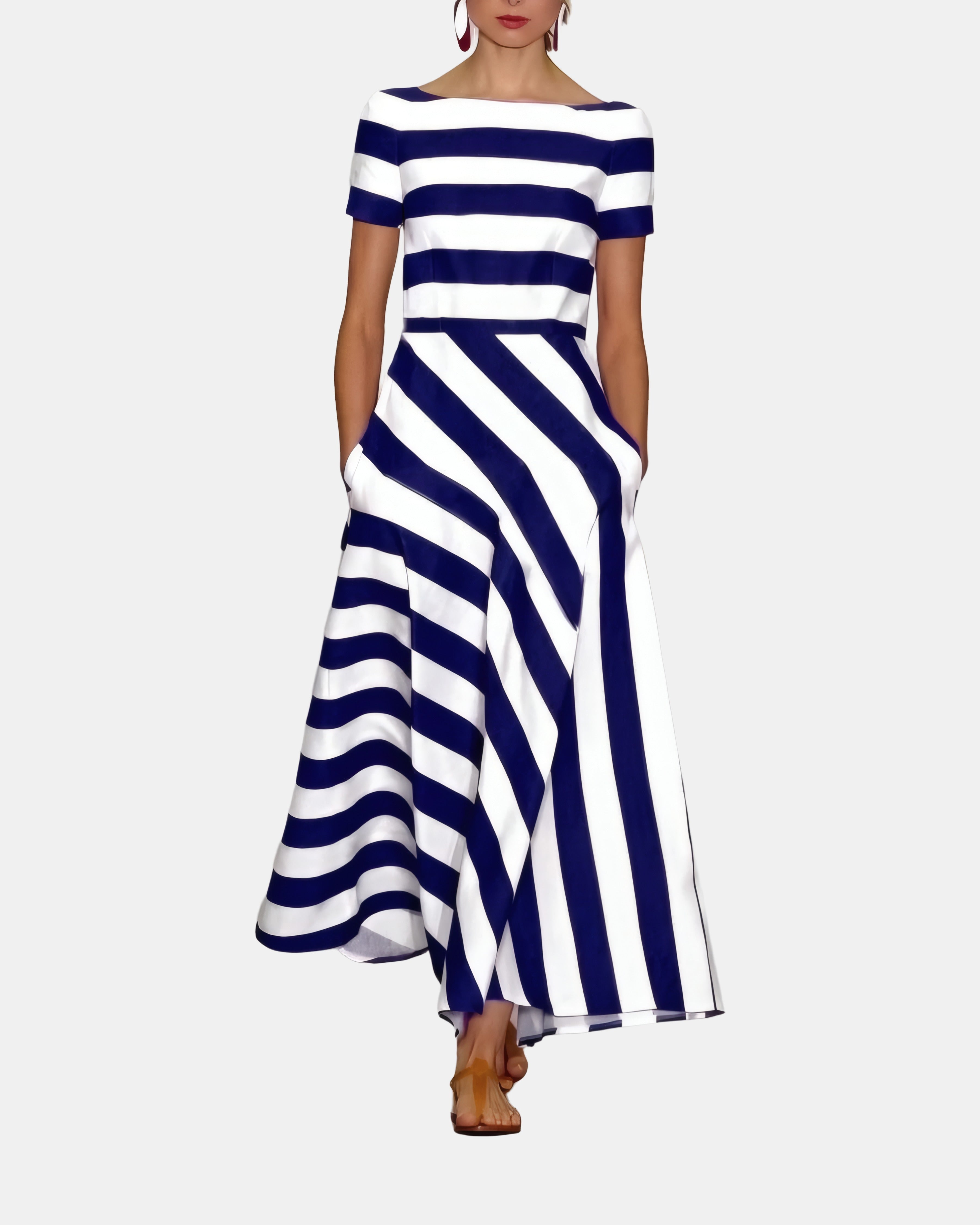 Agnes | Elegant Maxi Dress Blue, photo studio