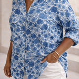 Adaline | Printed Shirt with Roll-Up Sleeves