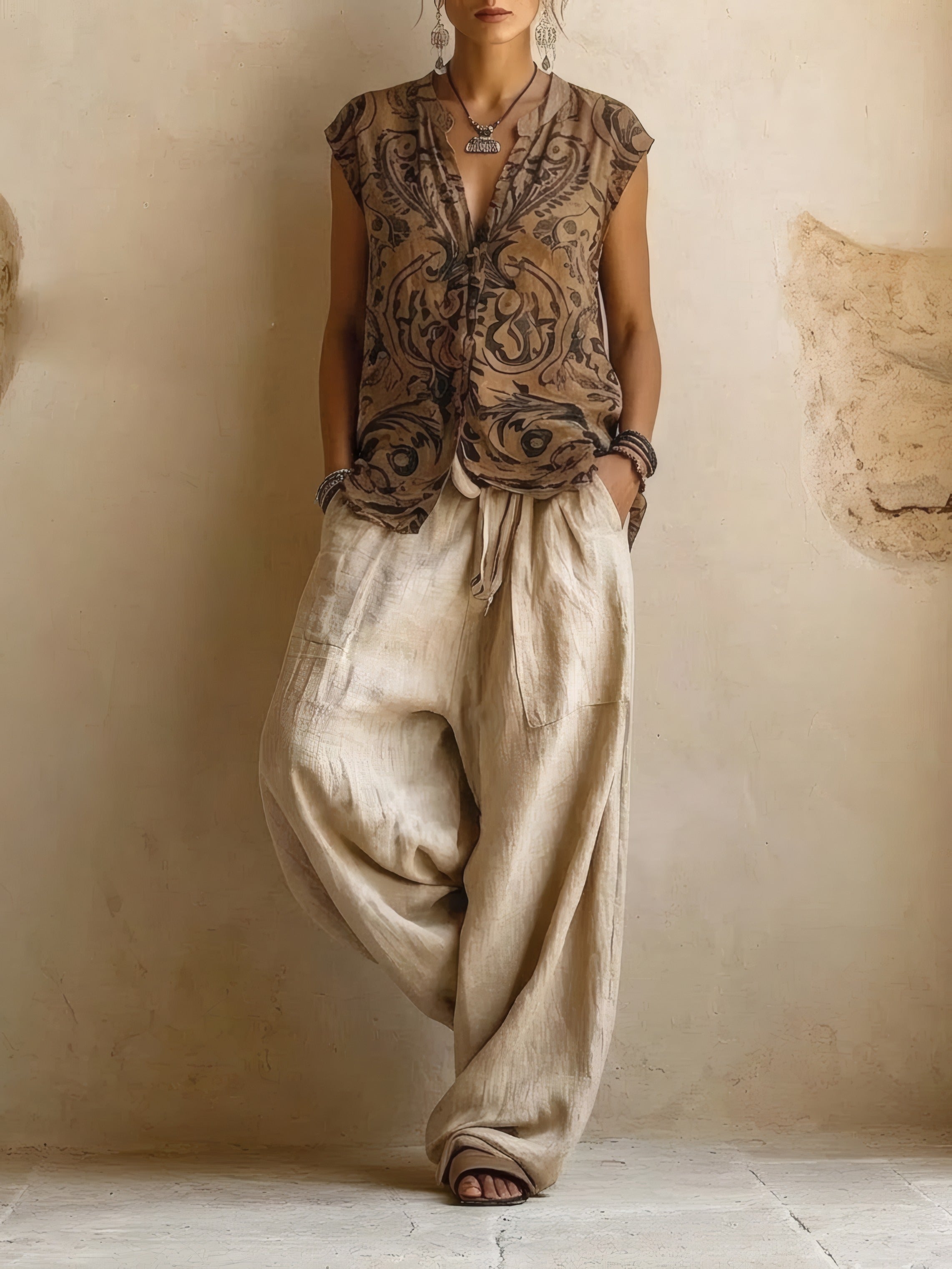 Sienna | Layered Three-Piece Set Brown, photo studio