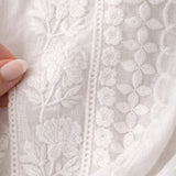 Dina | Round-Neck Blouse with Elastic Cuffs