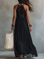 Elegant Bohemian Sleeveless Soft Drape Statement Evening Maxi Dress