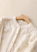 Allison | Floral Embroidered Blouse with Three-Quarter Sleeves