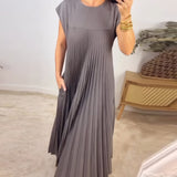 Aggie | Naturally Elegant Flared Pleated Dress
