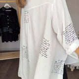 Caterina | Oversized Letter Print Shirt
