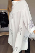 Caterina | Oversized Letter Print Shirt