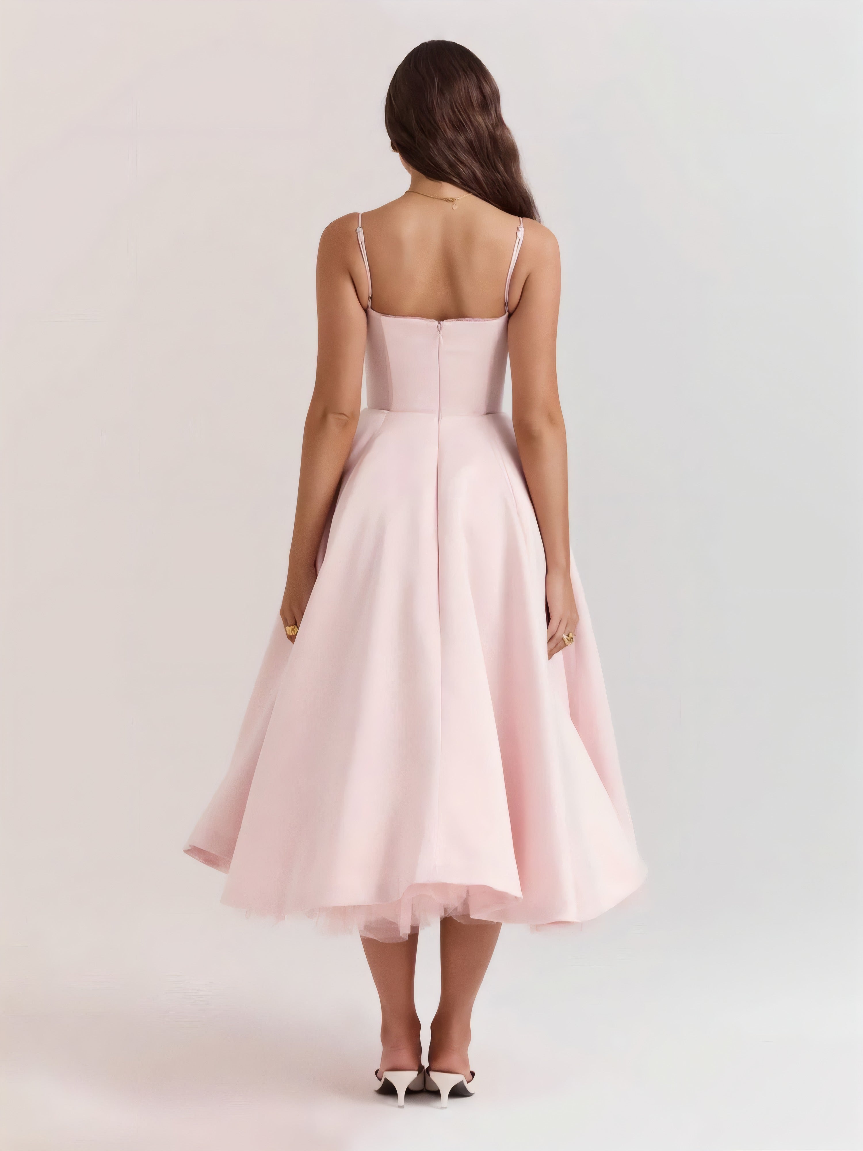 Inez | Elegant Midi Dress Blush Pink, photo studio