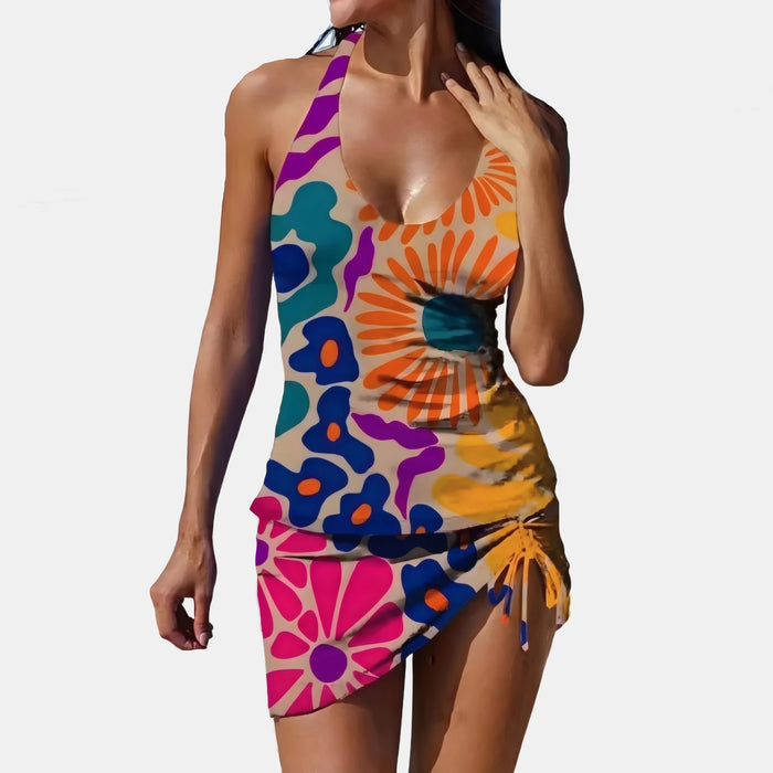 Freya | Graphic Floral Tankini with Shorts and Tummy Control