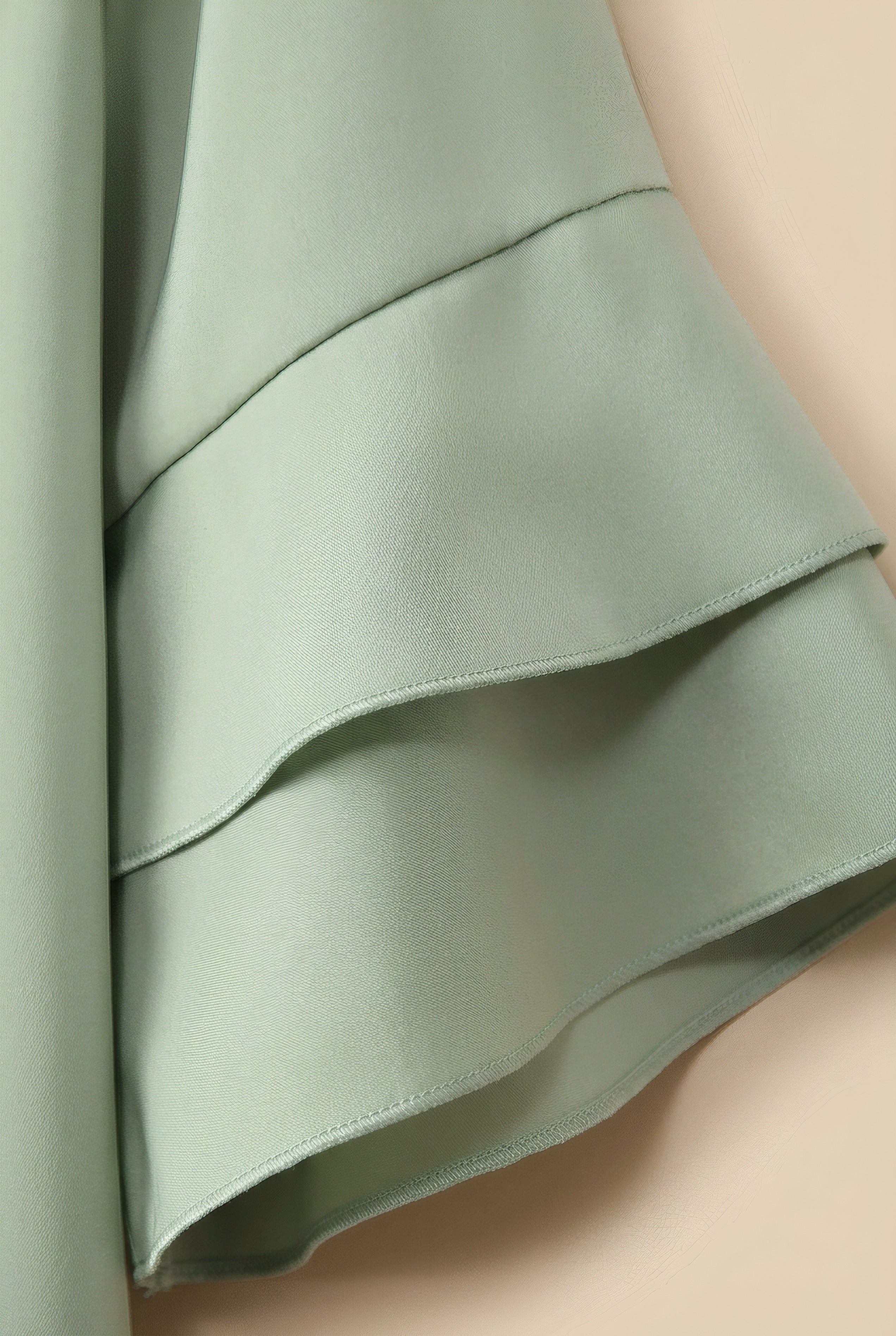 Daniela | Ruffled Blouse with Flared Sleeves Light Green, photo studio