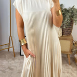 Aggie | Naturally Elegant Flared Pleated Dress
