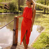 Charmaine | Elegant Halter-Neck Midi Dress