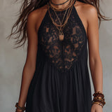 Elegant Bohemian Sleeveless Soft Drape Statement Evening Maxi Dress