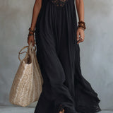 Elegant Bohemian Sleeveless Soft Drape Statement Evening Maxi Dress