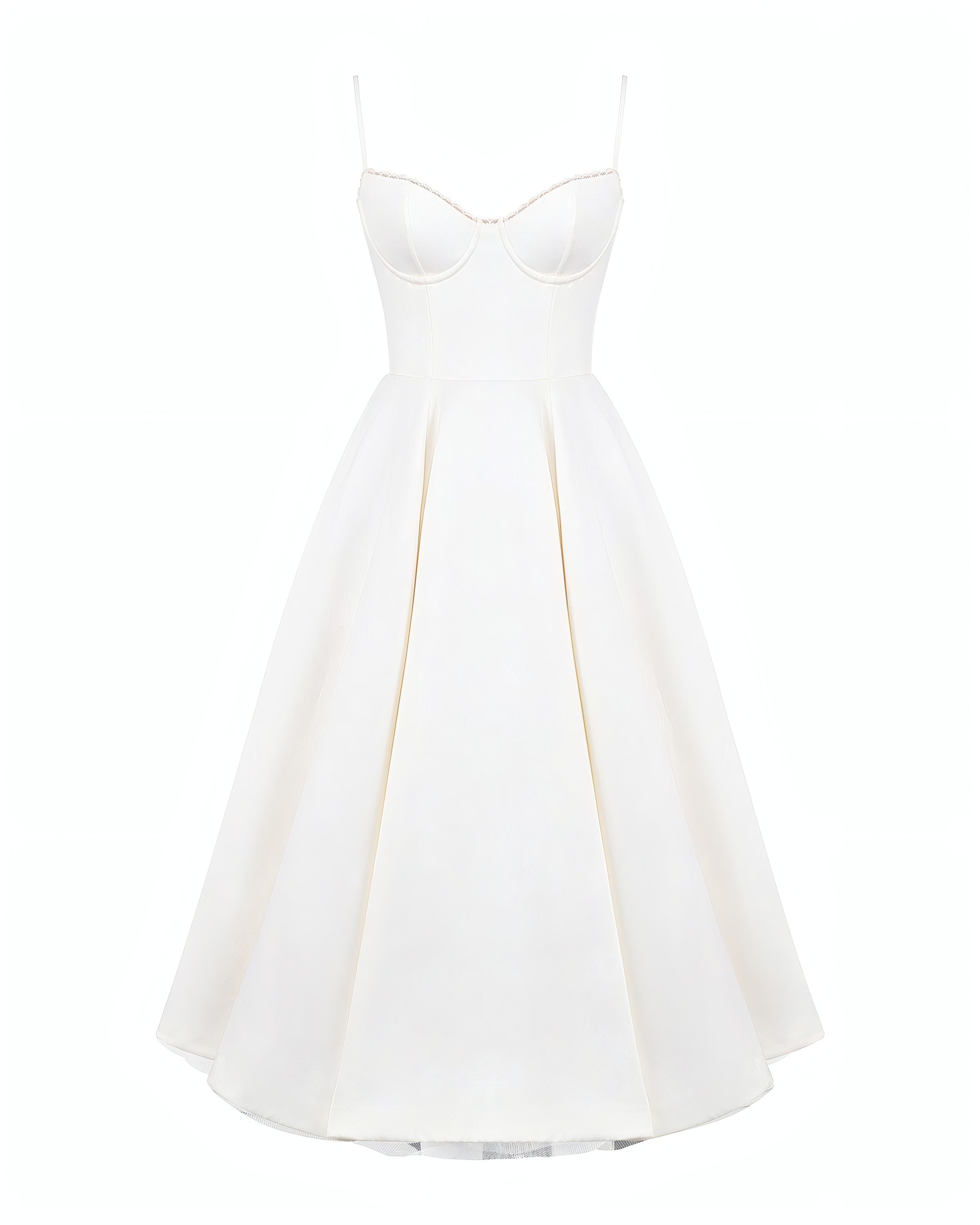 Inez | Elegant Midi Dress White, photo studio