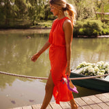 Charmaine | Elegant Halter-Neck Midi Dress