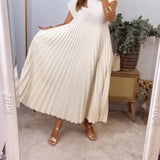 Aggie | Naturally Elegant Flared Pleated Dress