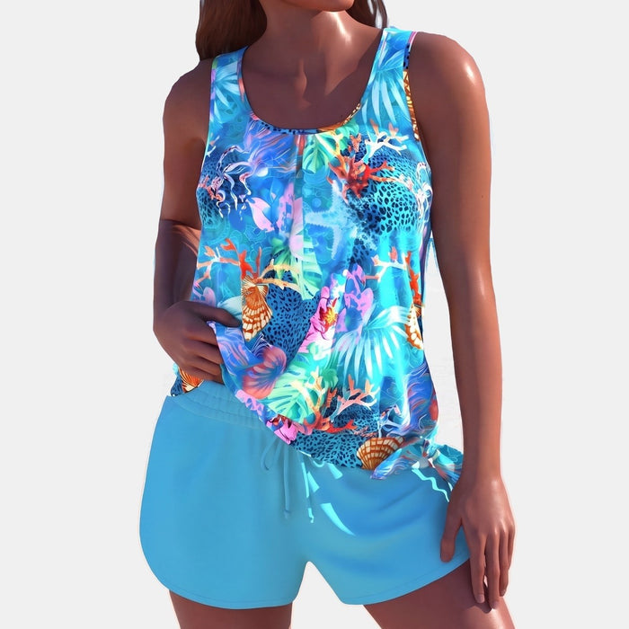 Trudy | Elegant Tankini with Tummy Control and Matching Shorts