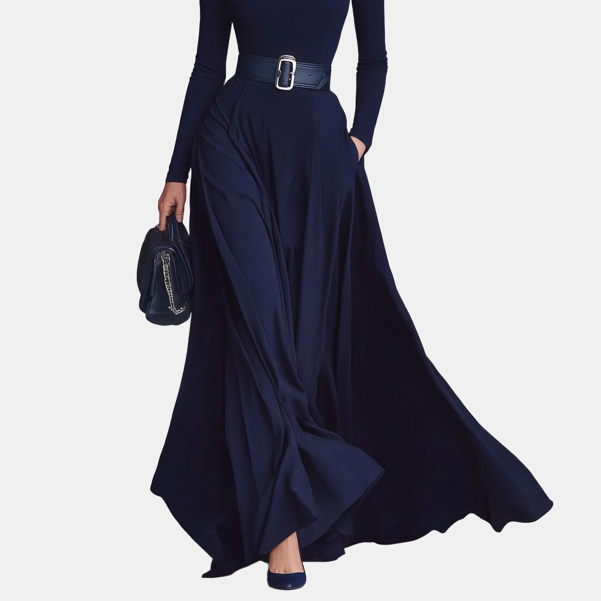 Cordelia | High-Neck Knit Maxi Dress