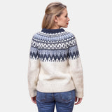Cream and Navy Nordic Jumper