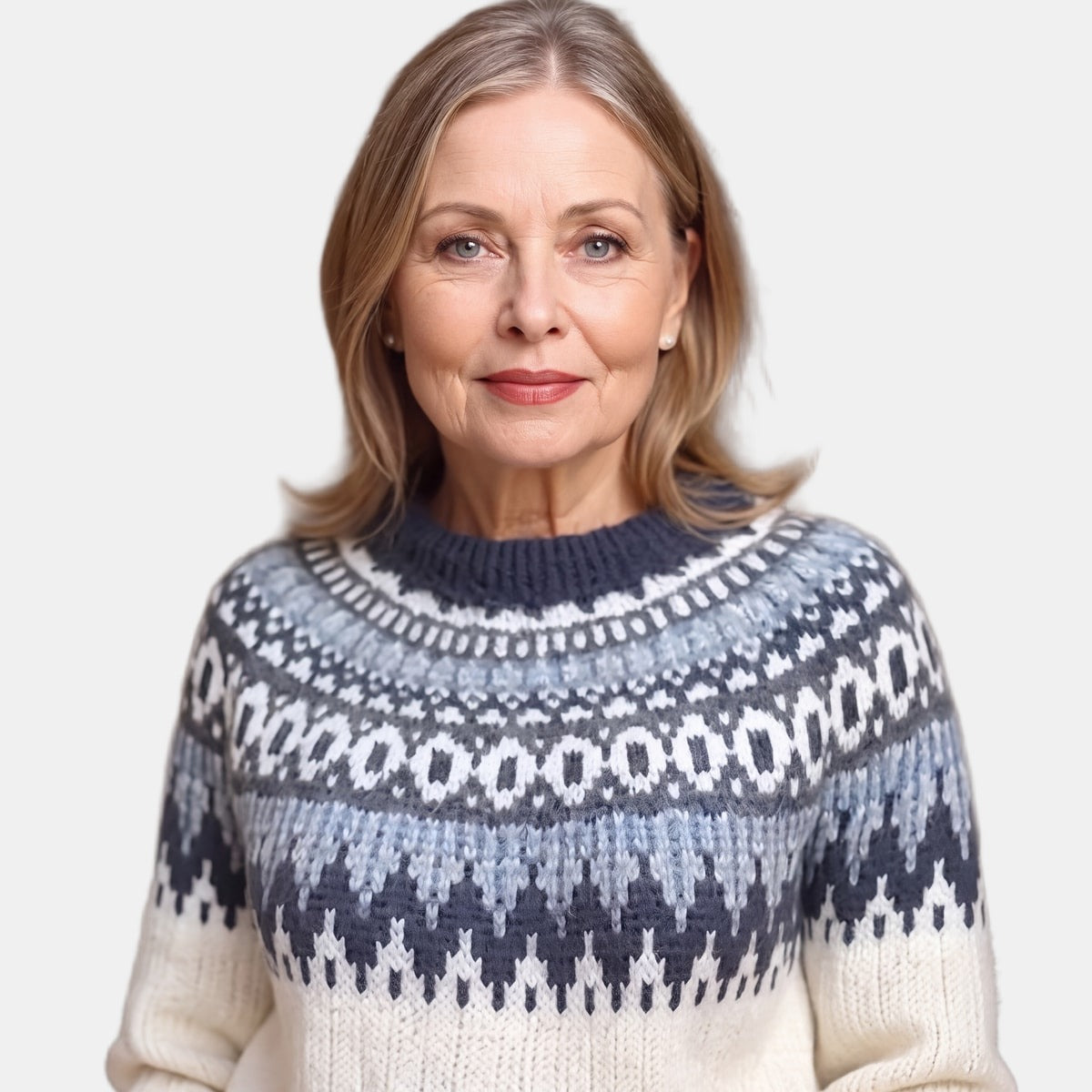 Cream and Navy Nordic Jumper