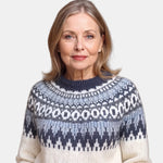 Cream and Navy Nordic Jumper