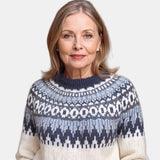 Cream and Navy Nordic Jumper