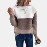 Cream and Taupe Colourblock Jumper