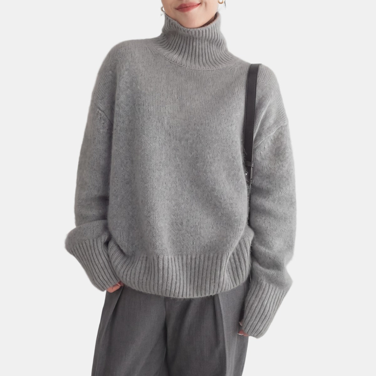 Cream Chunky Turtleneck Jumper