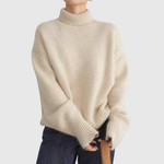 Cream Oversized Turtleneck Jumper