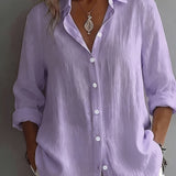 Renata | Turn-Down Collar Long-Sleeve Shirt