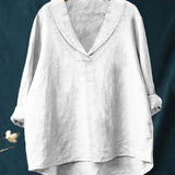 Elegant Summer Blouse in Mustard Linen