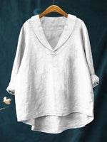 Elegant Summer Blouse in Mustard Linen