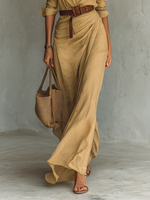 Caroline | Belted Shirt-Style Maxi Dress