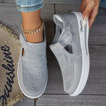 Allison | Cut-Out Knit Sneakers with a Strap Fastening