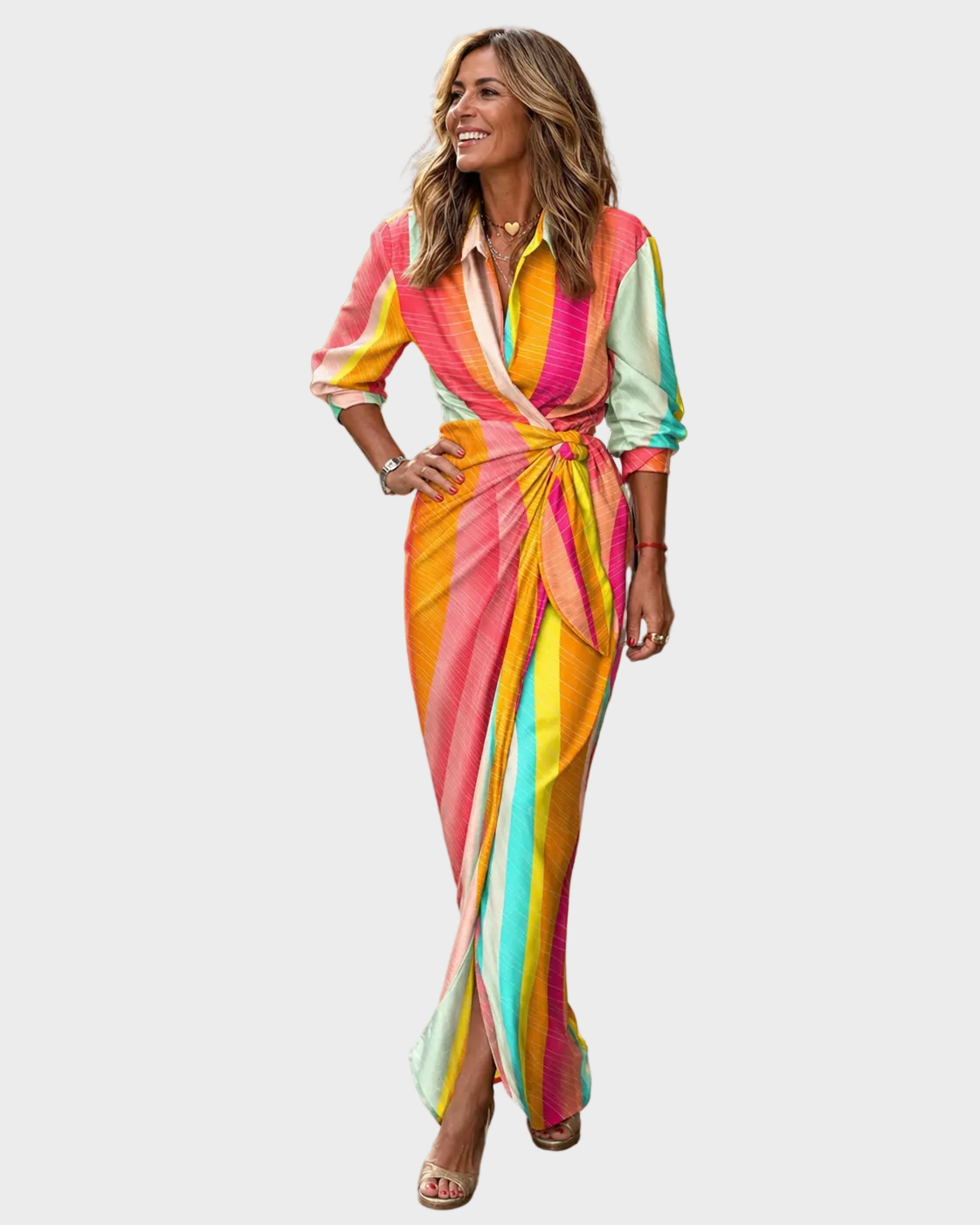 Lola | Printed Maxi Dress Multicolour, photo studio