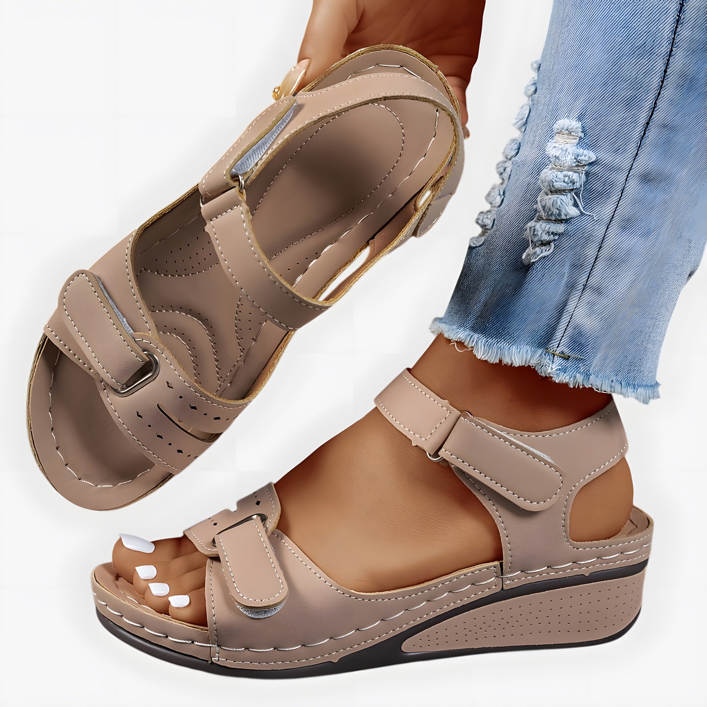 Hannah | Women's Supportive Orthopaedic Sandals Khaki, photo studio