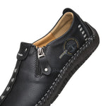 June | Stitched Slip-On Shoes with a Side Zip