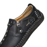 June | Stitched Slip-On Shoes with a Side Zip