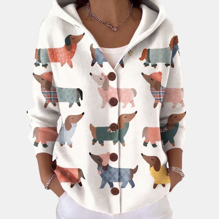 Dachshund Hooded Cardigan