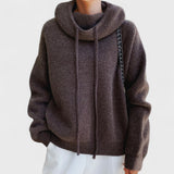 Drawstring Funnel-Neck Jumper