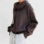 Drawstring Funnel-Neck Jumper