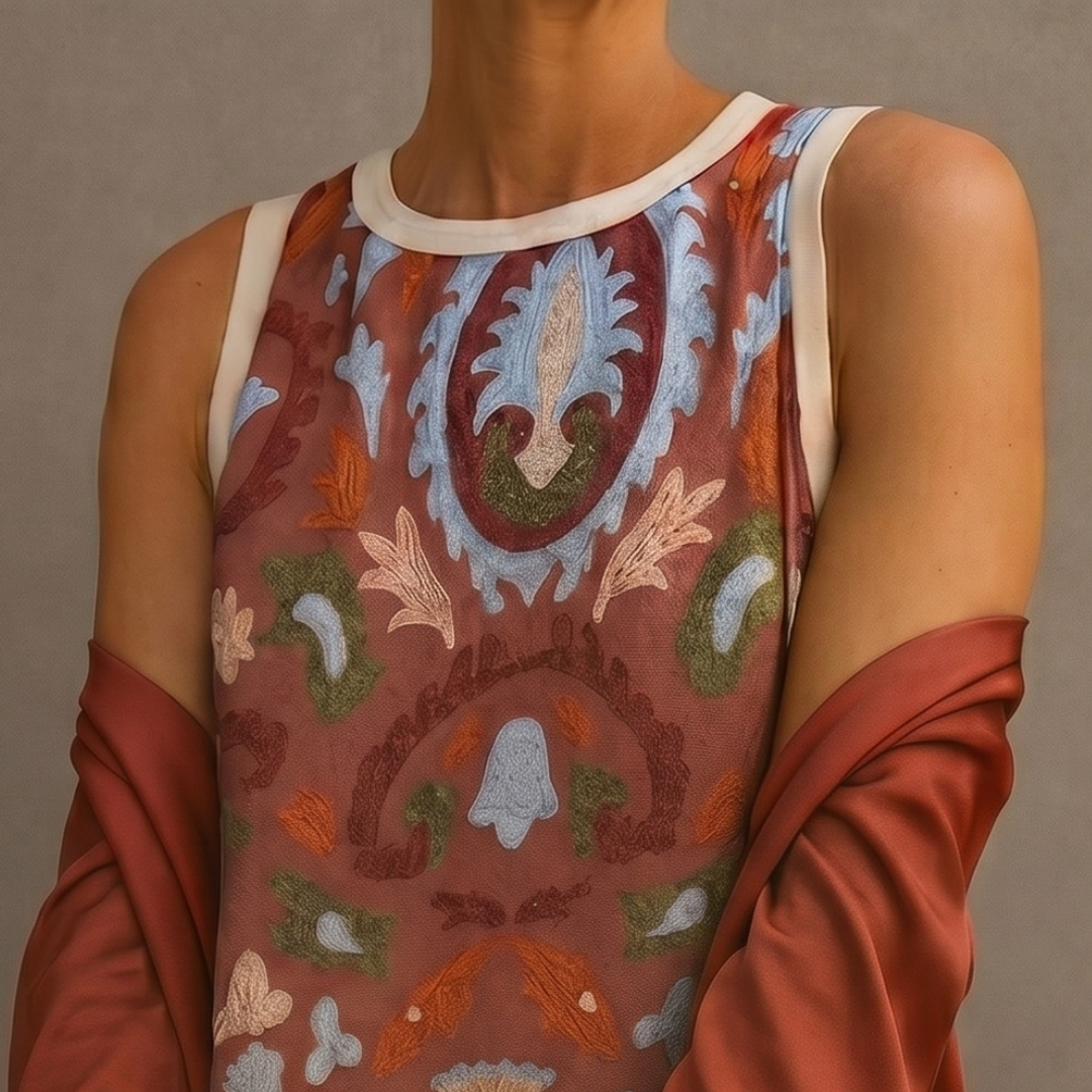 Danielle | Floral Maxi Dress with Matching Vest