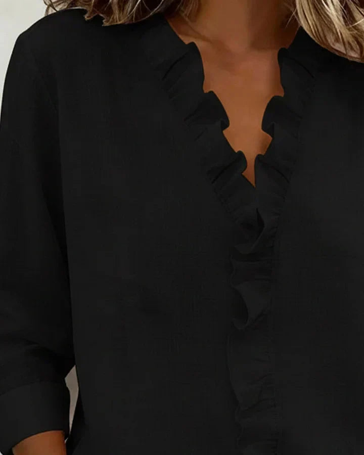 Hope | Refined Ruffled V-Neck Blouse