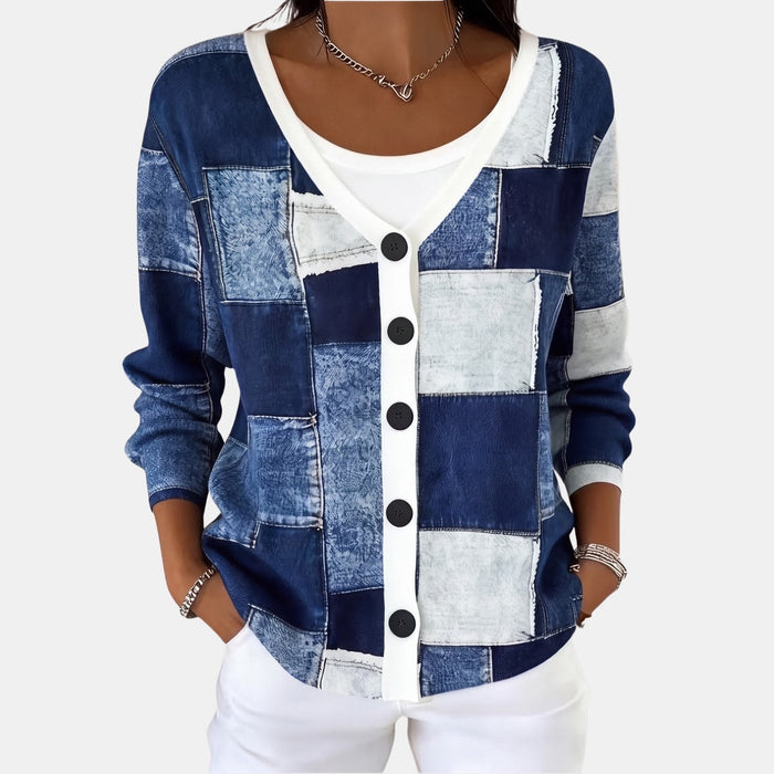 Denim Patchwork Cardigan