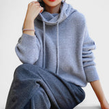 Drawstring Funnel-Neck Jumper
